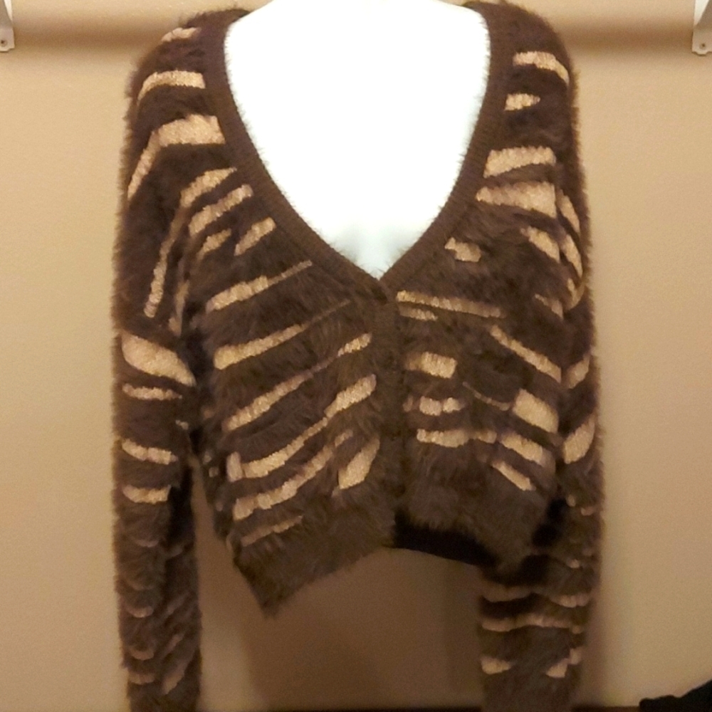 Women's V-neck button up sweater